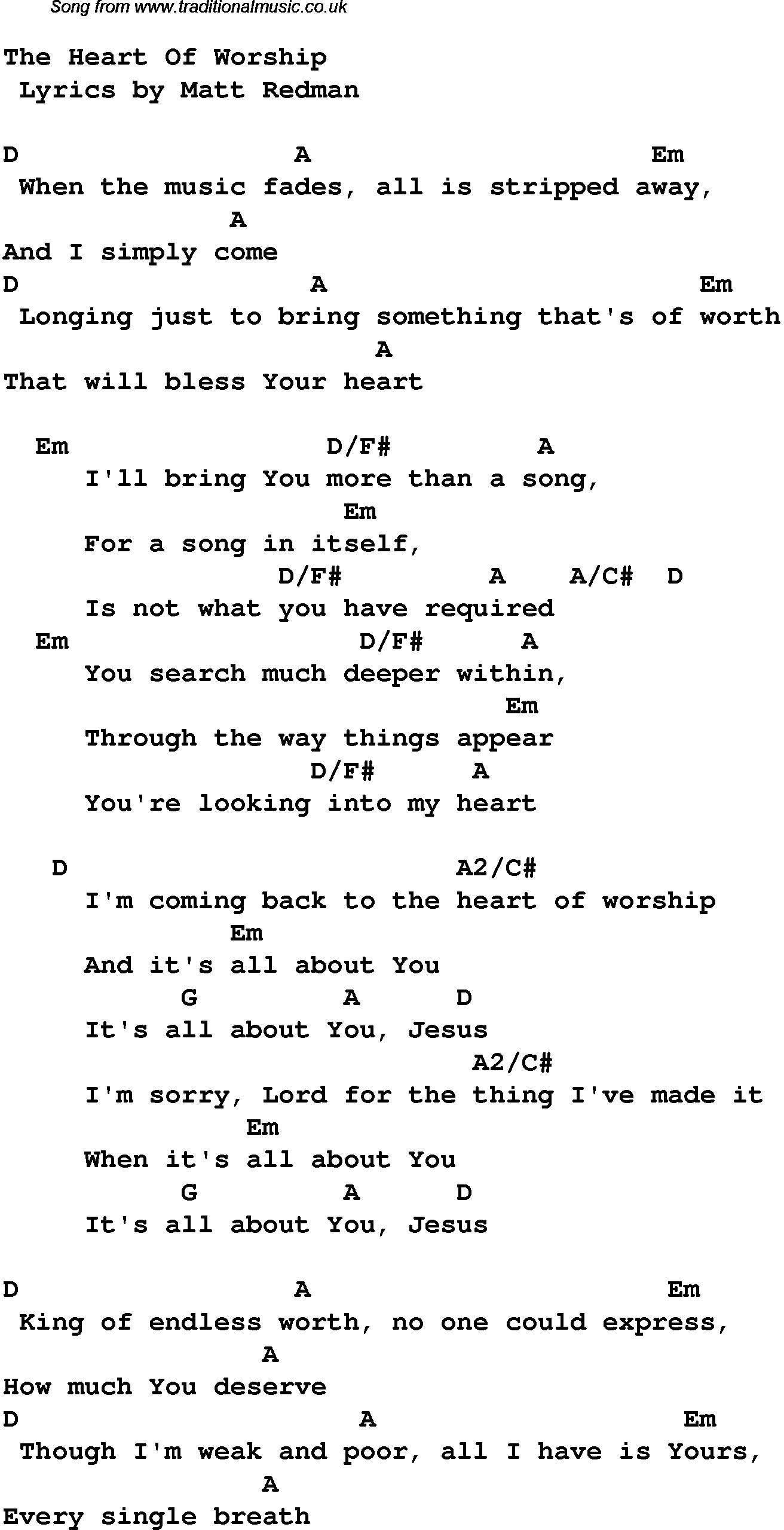 Christian songs lyrics with guitar chords